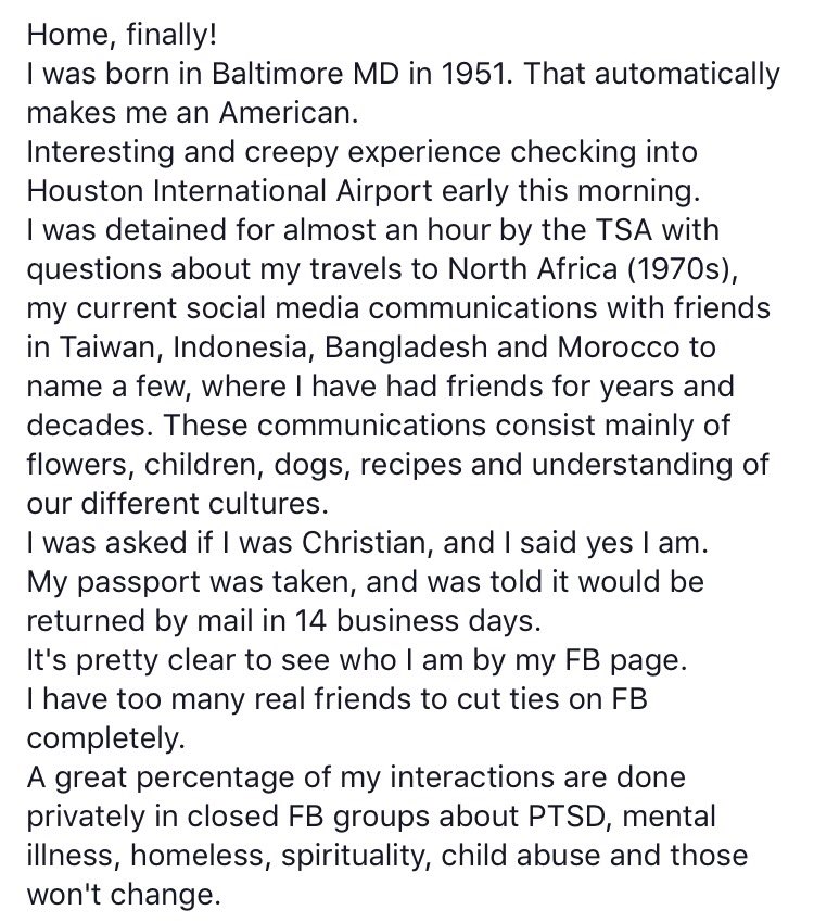 Screenshot: copy of Facebook post, all text