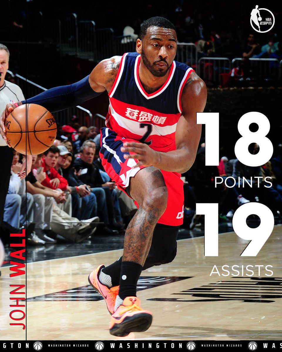 John Wall is a one-man dime factory.He tied his career-high in assists with...