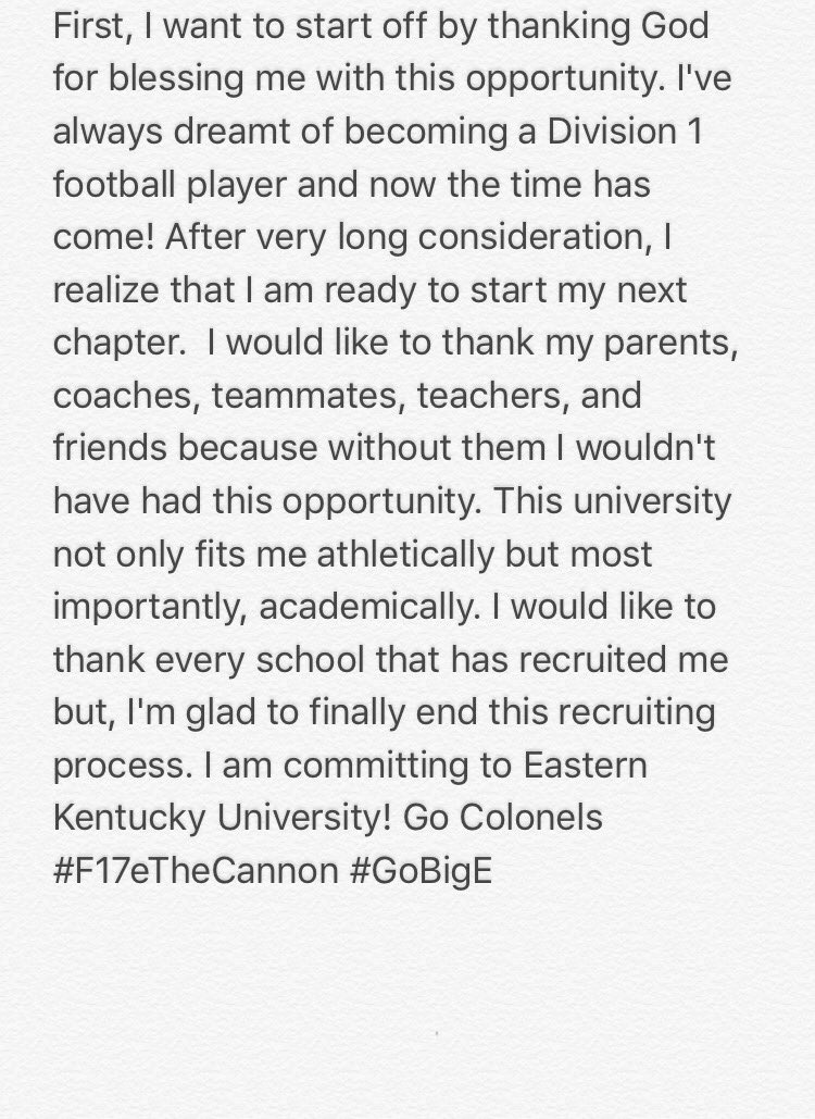 ChaseRoss71's tweet photo. Glory to God 🙏 #F17eTheCannon #EKU https://t.co/9lj9hoqXUm