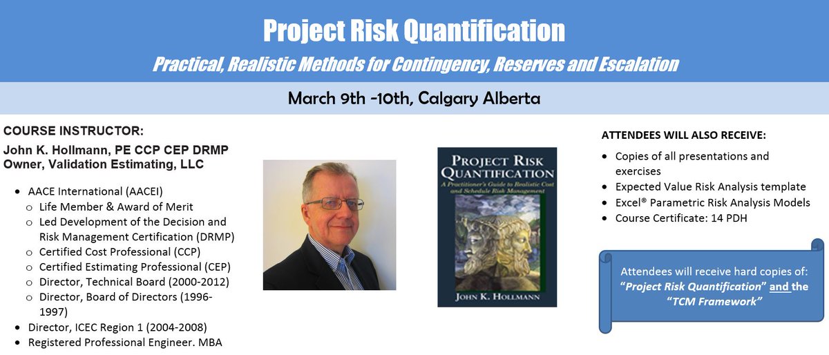 ProjContrCommty's tweet image. Project Risk Quantification by John Hollman
eventbrite.ca/e/project-risk…