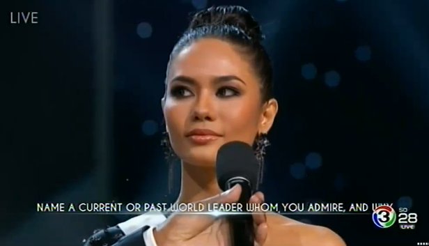 kapookdotcom's tweet photo. น้ำตาล ชลิตา ตอบคำถาม ยกในหลวง รัชกาลที่ 9 คือผู้นำที่ชื่นชอบที่สุด เปรียบเสมือนพ่อของคนไทย #MissUniverse #Thailand https://t.co/CQZDrjzHyH