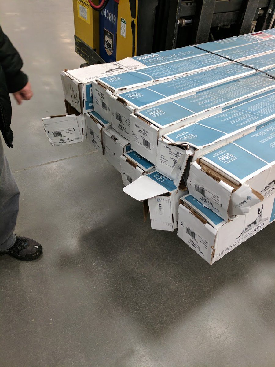 Steve_Ka's tweet photo. @PergoProUK hardwood flooring special order from @Lowes.  I can't even imagine what issues I'll be running into once they are opened. https://t.co/8JjtHIOfQV