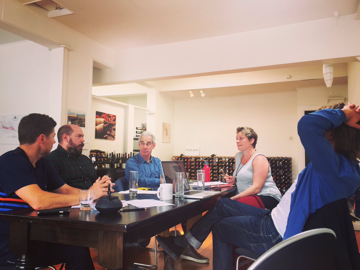 WineStephen's tweet photo. Taking a short afternoon break from #NZWine #conferenceseason #pinot17 to discuss the future of #budburstnz #naturalwine #festival https://t.co/vV3KtIfJJX