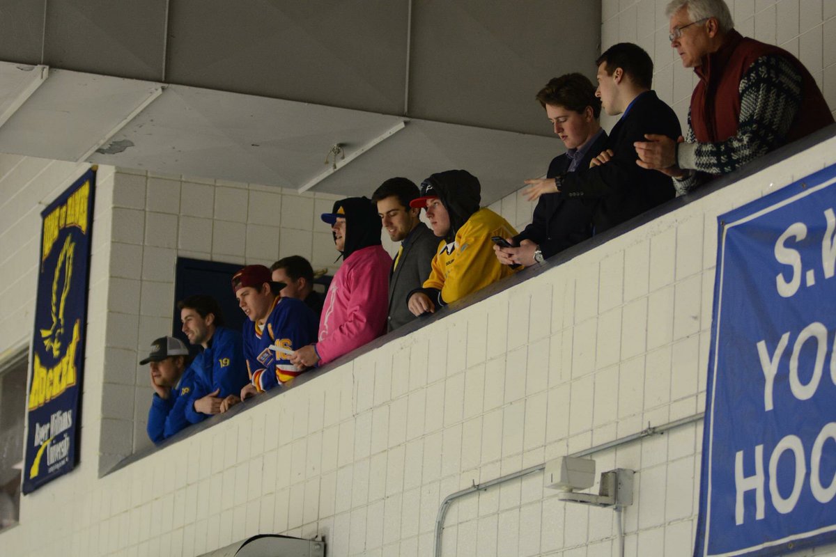 RWUHockey's tweet photo. Loving the alumni support at the ALS AWARENESS game @Dillongz @MurphDosDos @Jared_Rizo @C_beaudie17 @_Rube03 @BWysocki18 https://t.co/VvxDfq3EIW