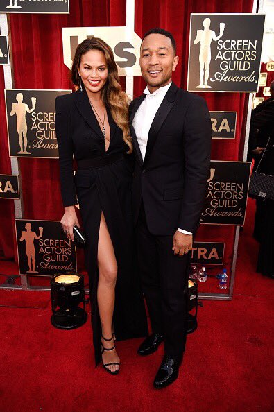 TeigenUpdated's tweet image. January 29: @chrissyteigen and @johnlegend attends The 23rd Annual Screen Actors Guild Awards at The Shrine Auditorium in Los Angeles.