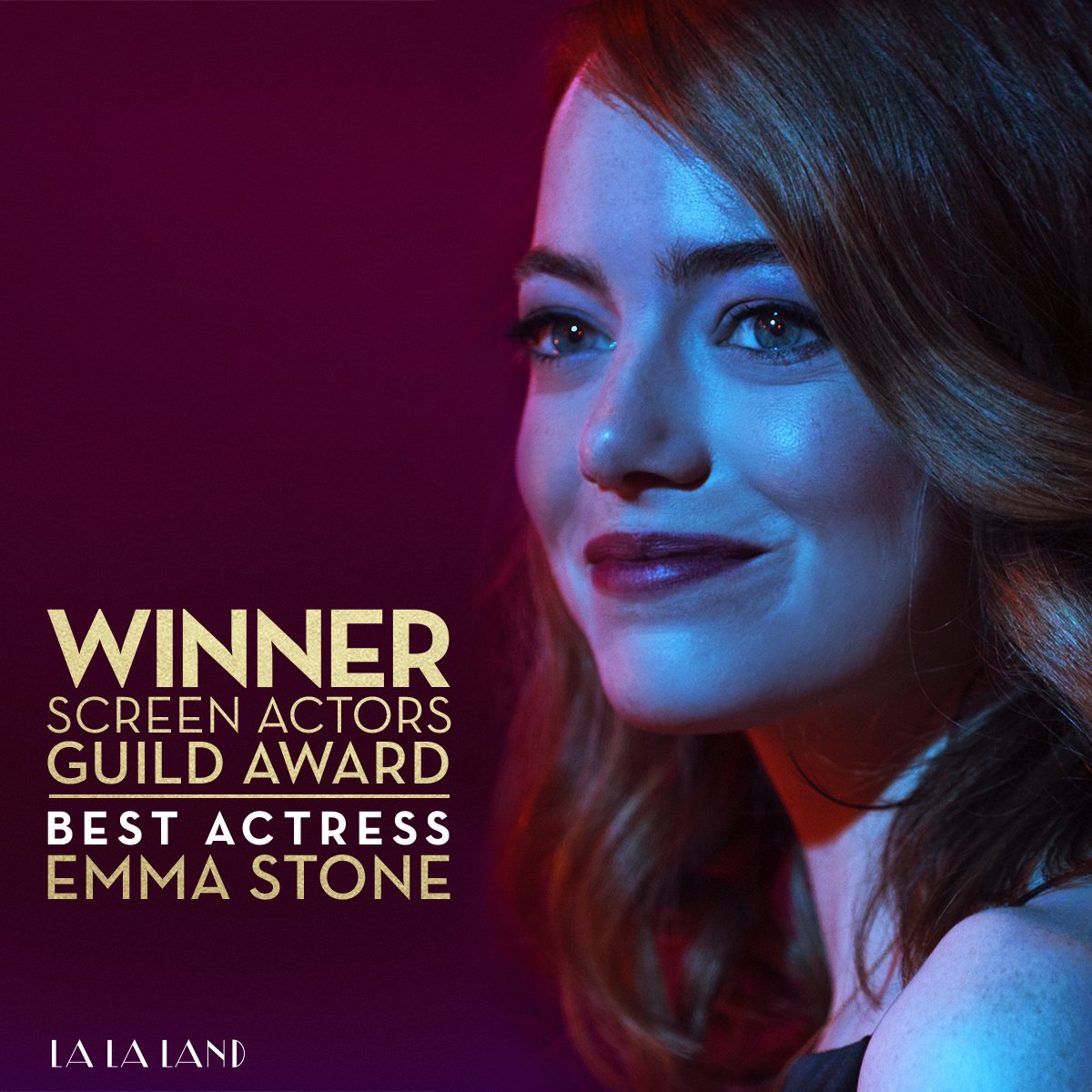 Emma Stone Wins Best Actress SAG Award for 'La La Land