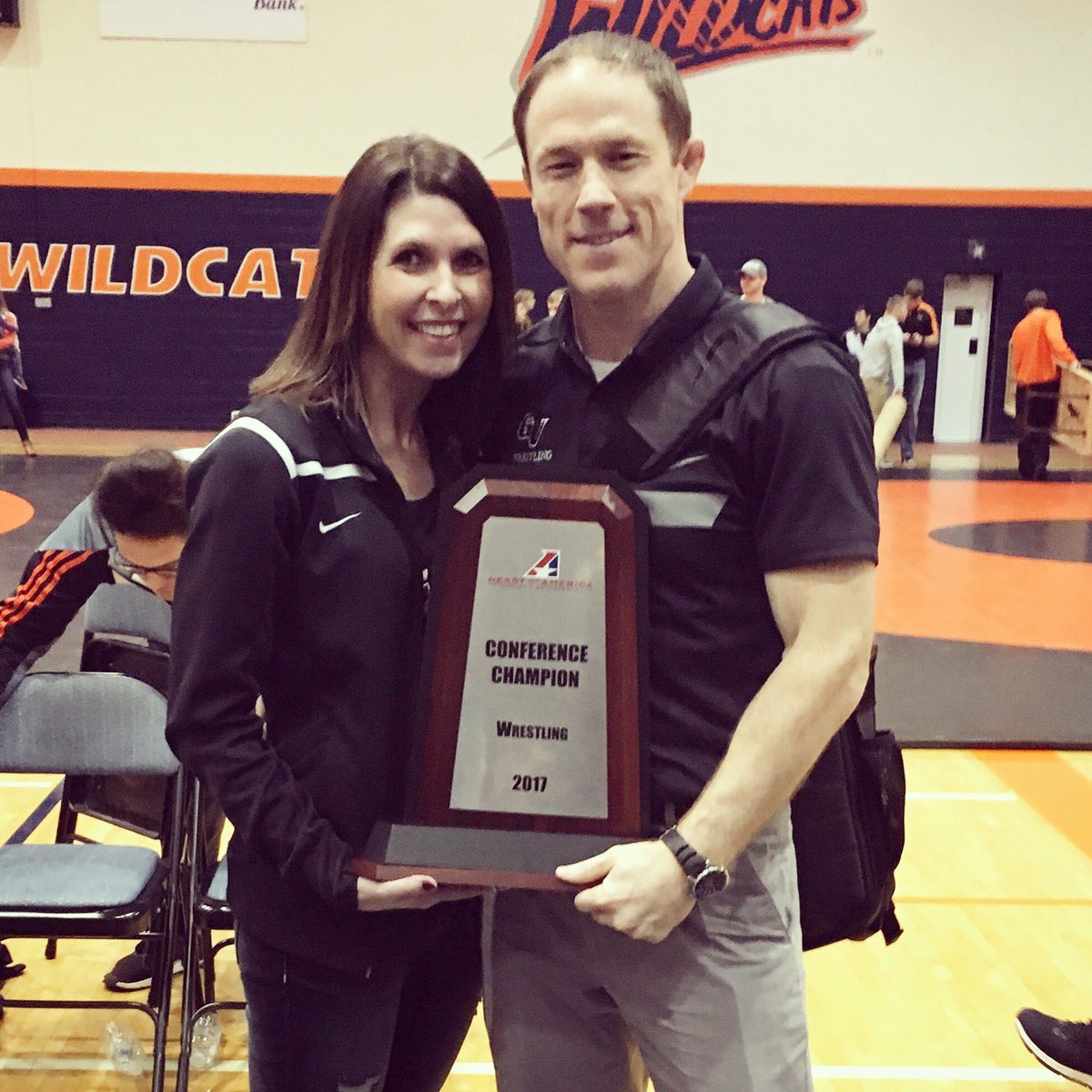 Coachswife5's tweet photo. Such a fun day with this guy. ❤#conferencechamps #100dualwins #proudwife https://t.co/s5LrlRqXbL