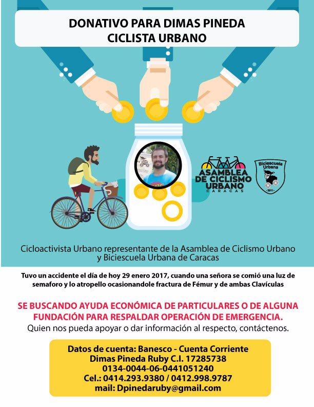 #ServicioPublico #Emergencia 

#CiclistaHerido #RespetoAlCiclista #EnLaBiciVaUnaVida #CicloActivista #Caracas #Venezuela #MasAmorPorFavor