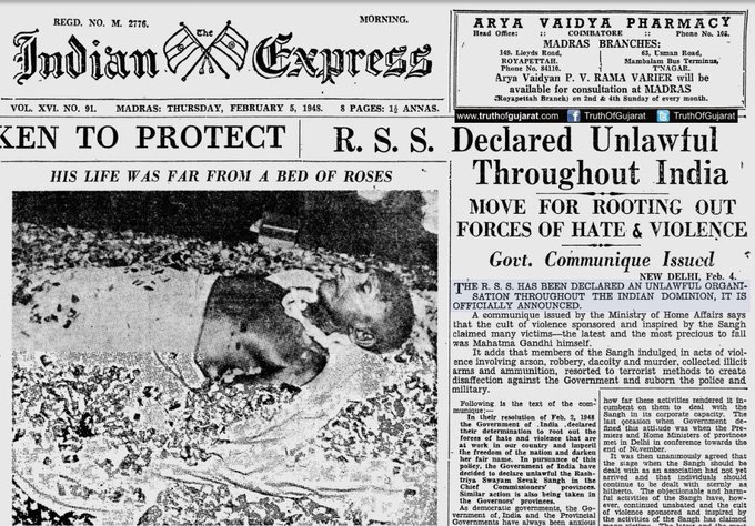rssurjewala's tweet photo. Glimpses of history &amp; those responsible for Mahatama Gandhi's murder on 30th January, 1948. https://t.co/ybZYGu92uv