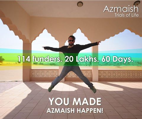 Our #crowdfunding campaign has hit it's goal. We couldn't have done without each of you! #Azmaish has proven that it is a much needed film!
