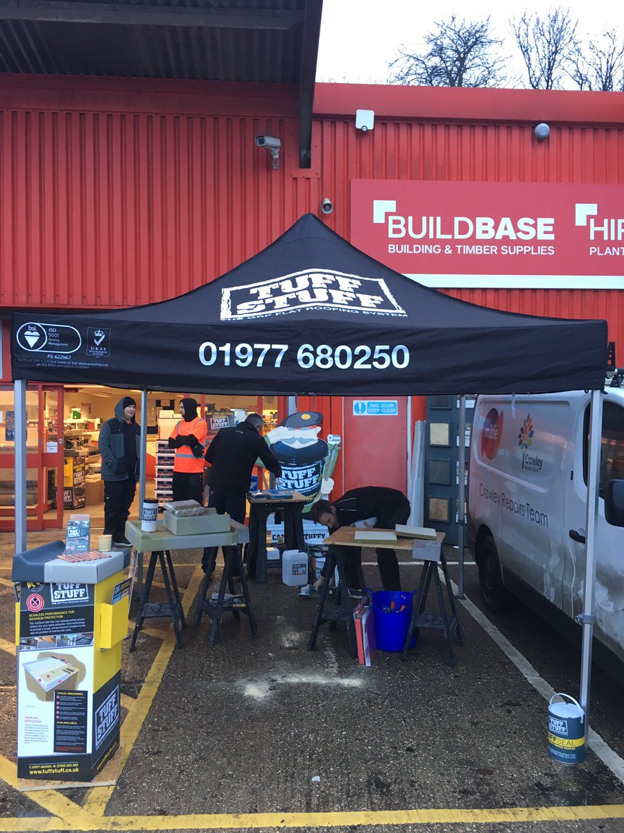 We have Tuff Stuff here today demonstrating the GRP roofing system so come down and have a chat if you want to know more #buildbase