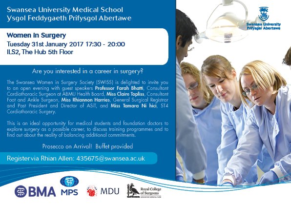 Not long to go until our first event! It's not too late to register. #womeninsurgery Sponsored by <a href="/BMACymru/">BMA Cymru Wales</a> <a href="/RCSnews/">The Royal College of Surgeons of England</a> <a href="/the_mdu/">The MDU</a> <a href="/MPS_Medical/">Medical Protection</a>