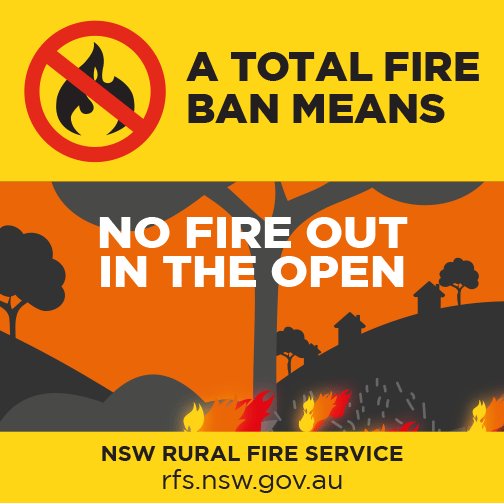 Total Fire Ban tomorrow 31/01 for the Greater Sydney Region and Greater ...