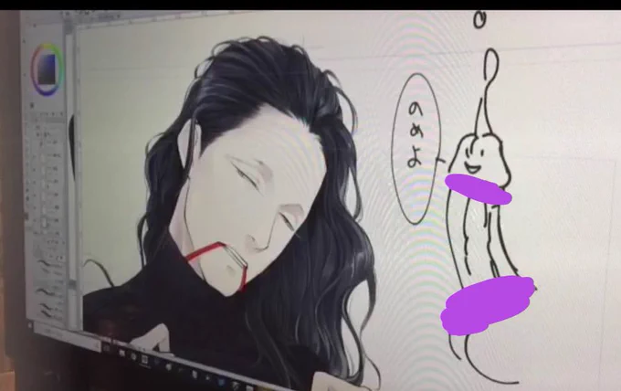 配信の時に描いていた扉ですね。配信中は背景がひどい有様でした(視聴した方からスクショ頂きました) 