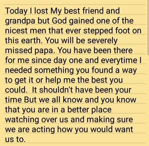 rileyoates_10's tweet photo. Gonna miss you pops. I know you will be watching over all of us 😭😭 https://t.co/xgDjFbhoml