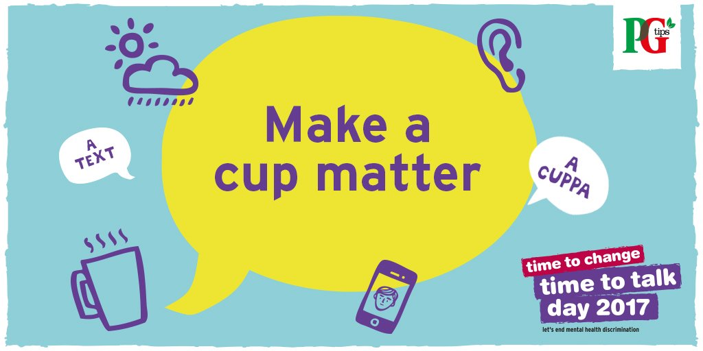 PGtips's tweet image. 165 million cups of tea are drunk daily, make yours matter and find a #TimeToTalk about mental health on Feb 2nd: time-to-change.org.uk