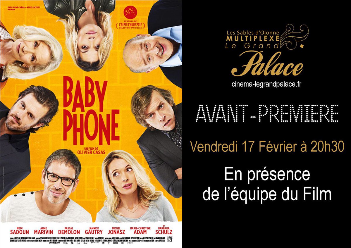 #AvantPremiere Exceptionnelle en présence de l'équipe du film <a href="/BabyPhoneLeFilm/">BabyPhoneLeFilm</a> le 17/02 à 20h30 au <a href="/LeGrandPalace85/">CinémaLeGrandPalace</a>
