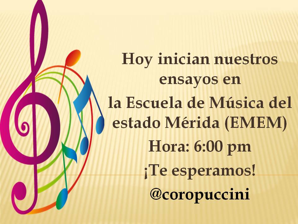 CoroPuccini's tweet photo. Después de nuestra participación en el @FestivalDBosco Iniciamos ensayos hoy. #FelizSemana #LindoLunes #Merida #Venezuela https://t.co/Xf2o6aoCtd