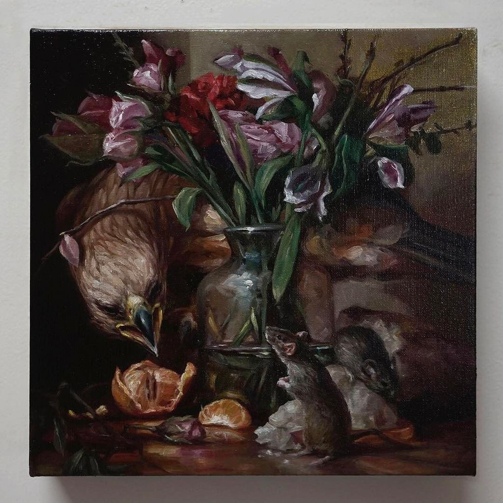 "Como Ratas / Like Rats" Oil on linen. -
Painting for @thinkspace_art's 'Exploring The New… ift.tt/2kehAiy