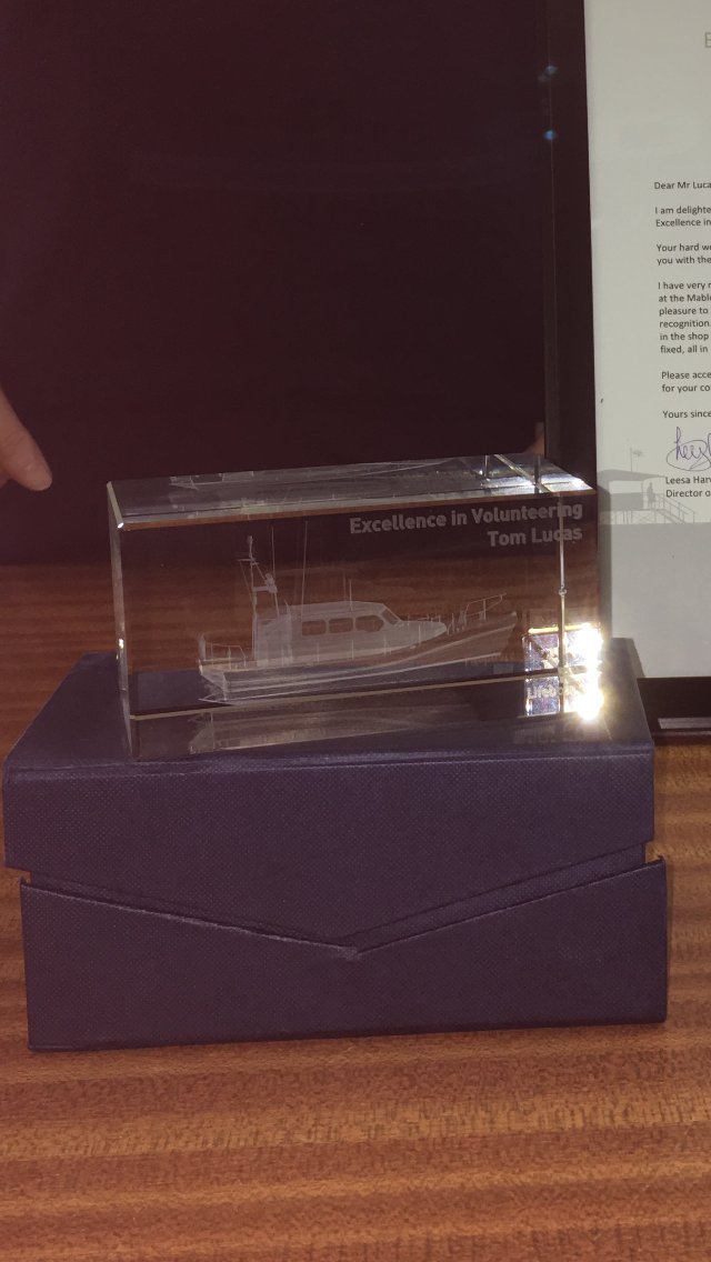 Excellence in volunteering awarded to <a href="/RNLIMablethorpe/">RNLI Mablethorpe</a> shop for being open 365 days a year.