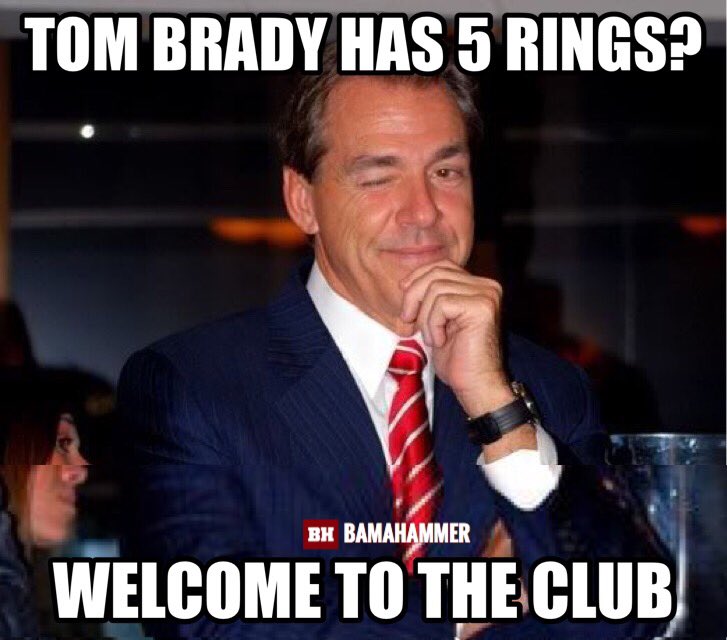 BamaHammer on Twitter: 'Tom Brady has 5 rings? Welcome to the club