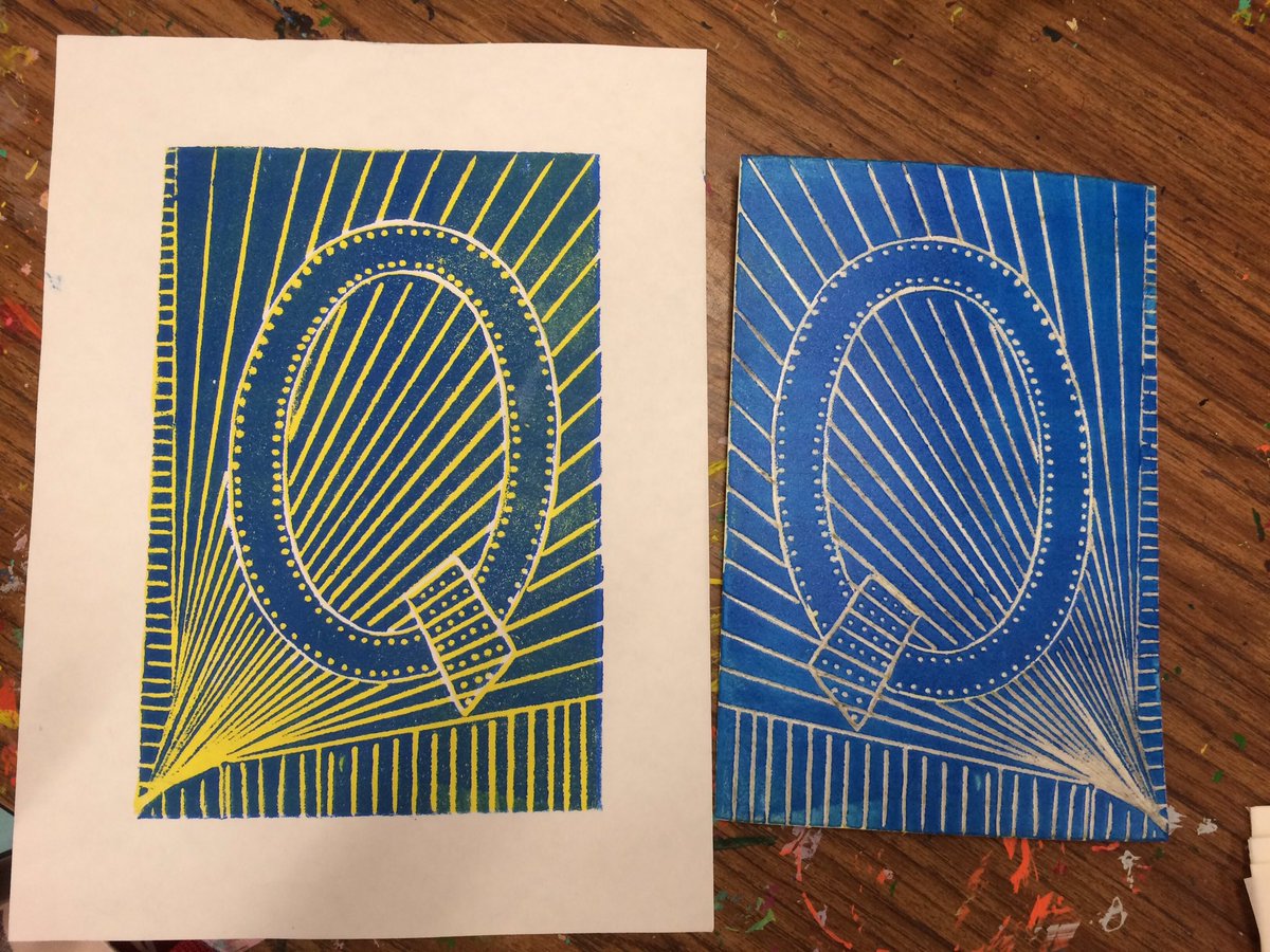 KellermanAngela's tweet photo. Just finished this printmaking project! #lisdcic https://t.co/6r9dt5KSML