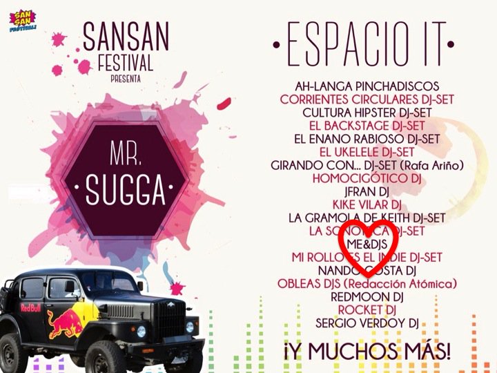 me_and_djs's tweet image. Ya os podemos contar que este año también pincharemos en el @SanSanFestival !!! Será en el #EspacioItSansan! Cada 25 RT sorteamos un abono!!