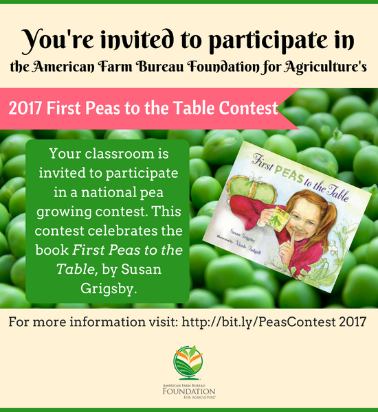 First Peas to the Table Contest for grades K-5 begins Feb 20! ow.ly/i7rU308EZYi
