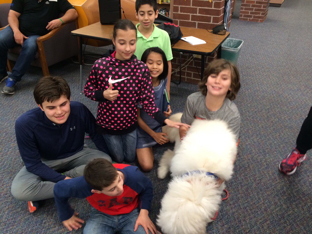MISLibraryCISD's tweet photo. @LetsLookItUp: Buster visits for Will's Bday! #mitchellcisd #mitchellreaders @MitchellCISD @pklapesky https://t.co/Kvu1cJagMg