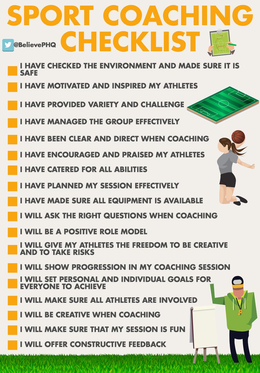 BelievePHQ's tweet photo. Sport coaching checklist https://t.co/bcGrbx4ccO