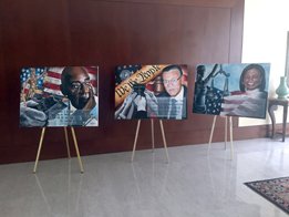 DallasBarAssoc's tweet photo. Thank you to the @Jltlanews for helping us celebrate Black History Month with the beautiful artwork on display @BeloMansion. https://t.co/E4m2kwEoXv