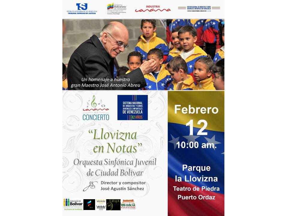 #concierto #lloviznaennotas #OSJCBL dirige <a href="/JASCompositor/">JAS</a> #Dom12/02 #parquelallovizna gracias a @tsjrecbolivar @industriascanaima <a href="/elsistema/">El Sistema</a>