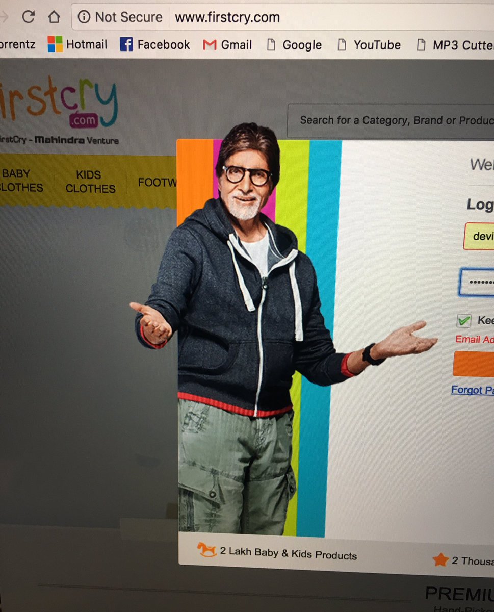 DivaDevs's tweet photo. Why is Amitabh Bachhan the brand ambassador for @firstcryindia? #hilarious #whatachoice #doesntmatch https://t.co/RB7629Avnp