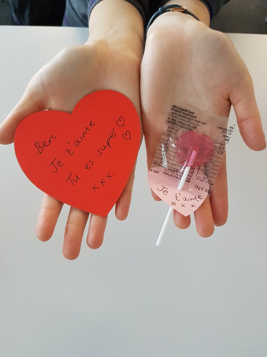 Surprise your Valentine with a lolly and French message for 25p or just 10p for a personalised heart to display in languages corridor. ❤