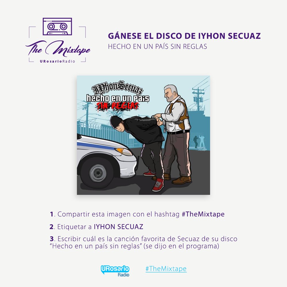 themixtape5's tweet photo. Esta joya del rap colombiano puede ser suya!!! Diríjase a nuestro fanpage en Facebook y siga las instrucciones @IyhonSecuaz https://t.co/4R2MZc6qEm