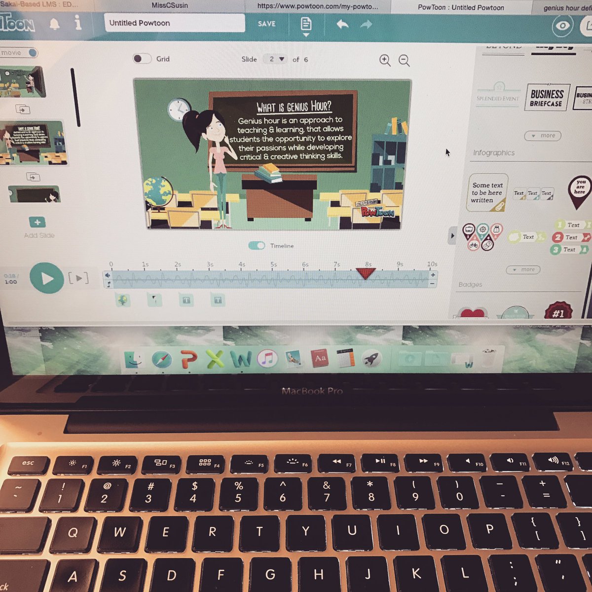 Miss_Susin's tweet photo. Learning how to use Powtoon in tech class today! 🖥 #the21stcenturyteacher #teachercandidate #technology #techknowteach https://t.co/pQ9RCMBOt9