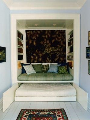 A reading nook & guest bedroom?! Love it! Call #DesignServices today for your own custom #MultipurposeSpace ! ow.ly/U80E308HLP9