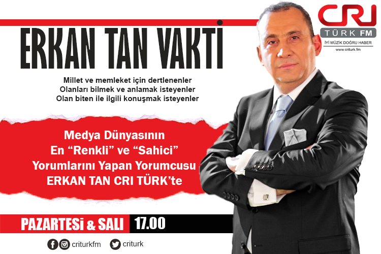 cgtnturkradyo's tweet photo. Erkan Tan Vakti CRI TÜRK FM'de başladı
https://t.co/tzPYsmtssE  İstanbul: 89.4 İzmir: 103.7 Ankara: 91.6 

#iyimüzikdoğruhaber
 @ERKANTAN__ https://t.co/FWz32WsUXJ
