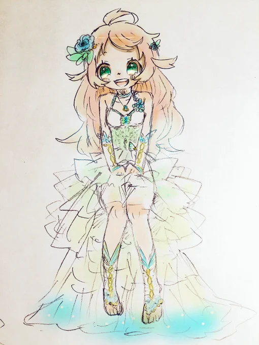 何も考えずに色付けしたけど色合いとかキャラデザがめちゃくちゃ既視感あるなと思ったら、シエリーちゃんじゃねぇか… 
