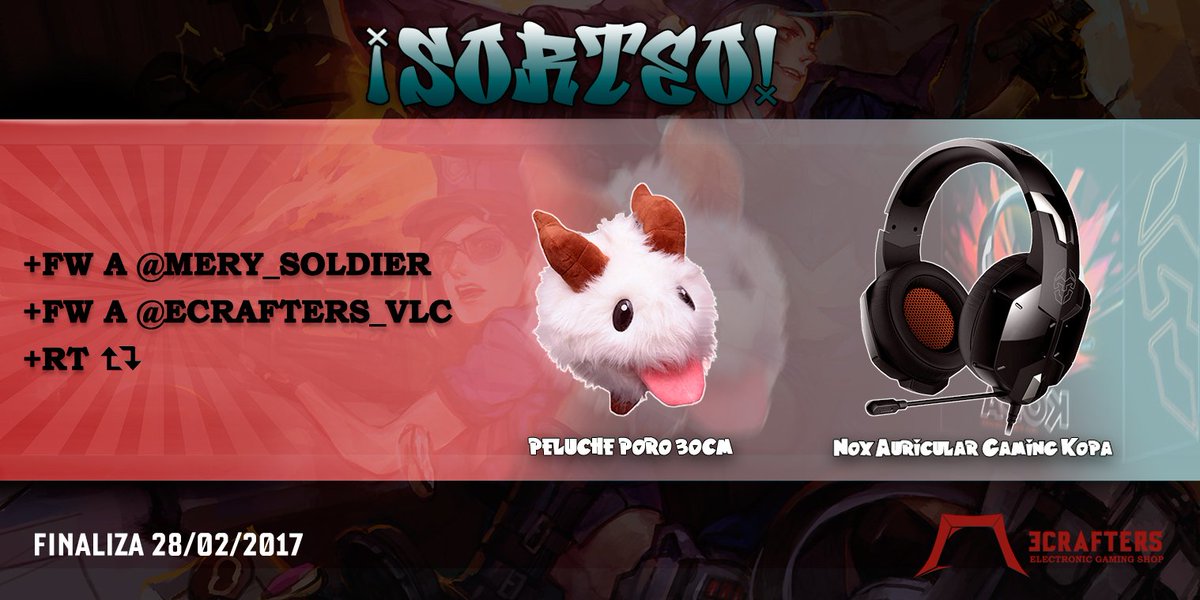 mery_soldier's tweet photo. 🎁🎉SORTEO🎁🎉
 
[ Peluche de Poro 😍+ Cascos Nox 🎧]

Requisitos:
FOLLOW @mery_soldier + @ECrafters_Vlc  + RT a este tweet 

SUERTE A TODOS❤️🙌🏻 https://t.co/RU7karaoDk