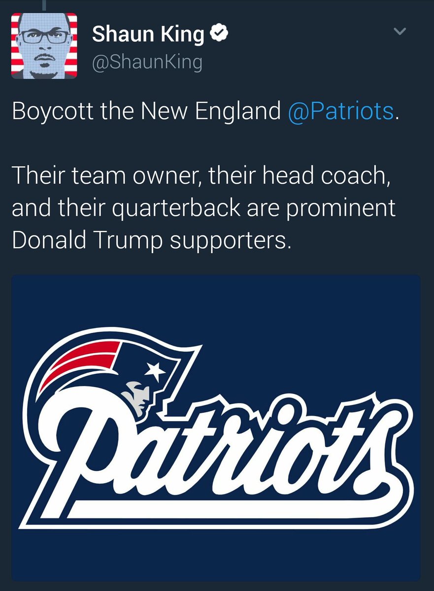 juhhhjgghk's tweet photo. I'm sure the #Patriots are extremely concerned lol. Nobody cares about your "support" Shaun. Let me guess, #NotMySuperBowlChamps? https://t.co/8oGgp7ZGEQ