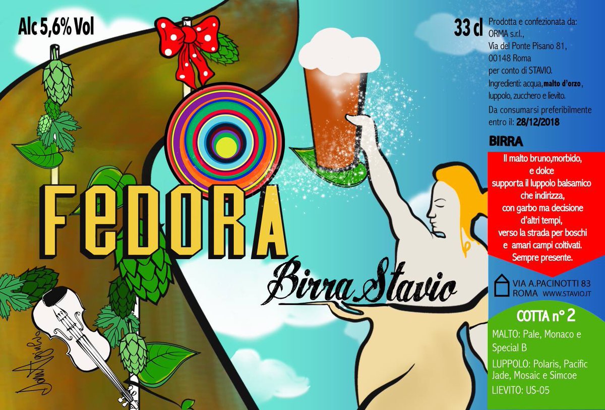 birraSTAVIO's tweet photo. #Fedora #strongbitter #padremarcio #craftbeer #label #donnagiulio #italianbeer #beerlover #beerfirm #stavio #viapacinotti #iocestavio https://t.co/rlFjtz5c4U