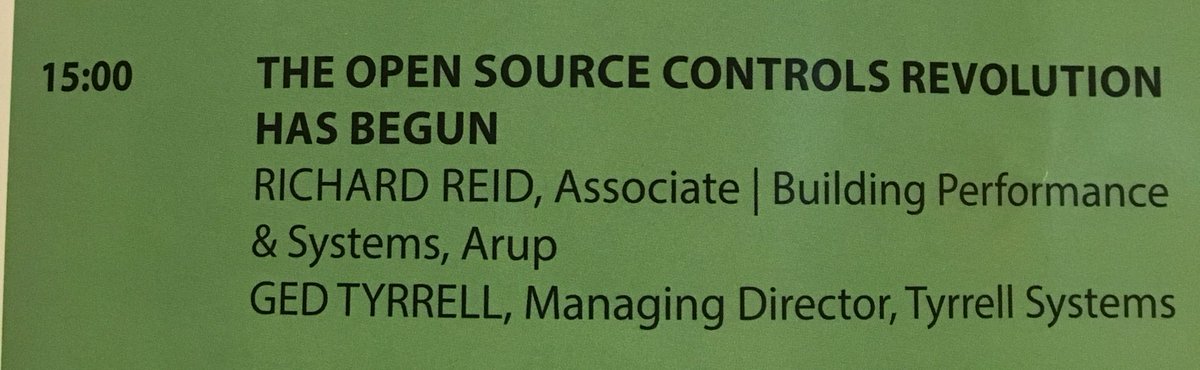 .@ArupGroup + <a href="/TyrrellSystems/">Tyrrell Systems Ltd</a> about Open Source Controls Revolution (OBOS=Open Building Operation System) #OpenSource #IoT <a href="/SmartBuildingCo/">شركة المباني الذكية</a>