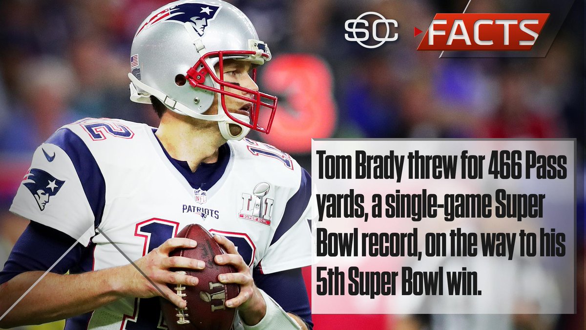 SportsCenter's tweet photo. Tom Brady's in a league of his own. 💯 #SCFacts https://t.co/b3WCKcizmX