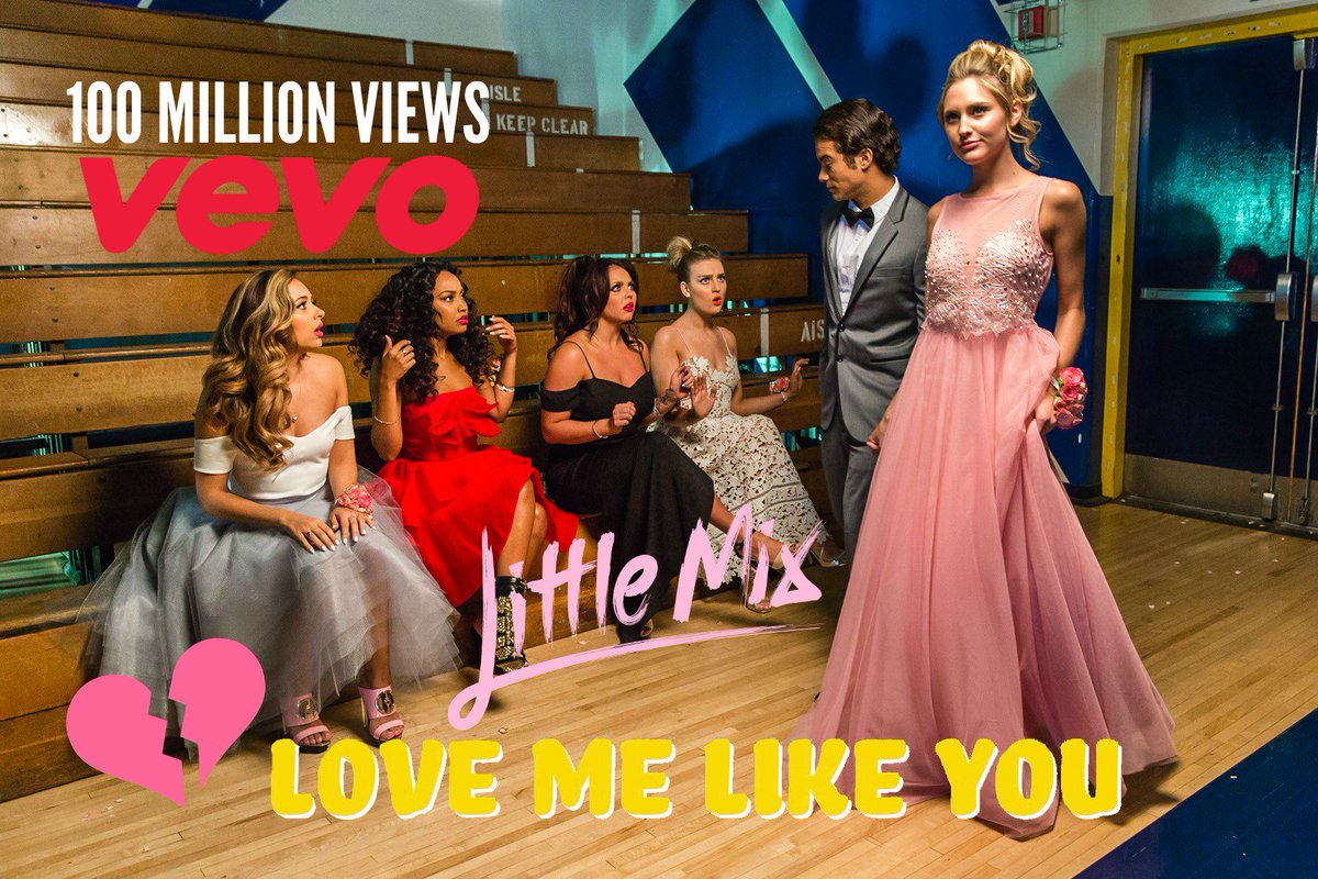 LittleMix's tweet photo. STOP IT! 100 Million views from you beauts 😩😭🙌 We love you sooo much guys 💕 #LoveMeLikeYou https://t.co/JZetB8kA6t @Vevo_UK xx the girls xx https://t.co/Tw87dW2o1A