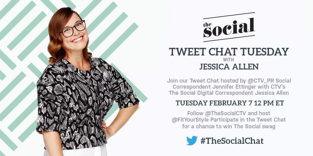 FitYourStyle's tweet image. Calling all @TheSocialCTV fans! Join us for #TweetChatTuesday as the beautiful, quick witted @jessieraeallen takes your Q's! #TheSocialChat