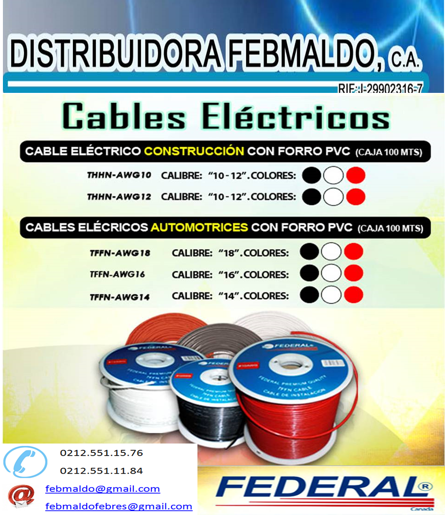 febmaldo's tweet photo. Cables Eléctricos a tu disposición... Solo por aquí en Distribuidora Febmaldo #cable #electricidad #ferretería #Construction https://t.co/fL9ZD1Deqf