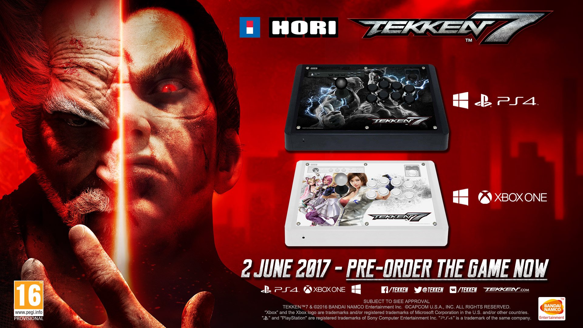 TEKKEN on "Just announced: Hori will be making Tekken 7 sticks for PS4/PC and XB1/PC! https://t.co/3osFqi6Ae7" /