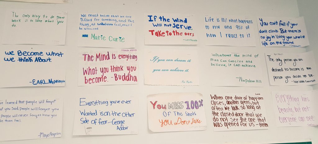 Mikeeymike07's tweet photo. #GrowthMindset quotes in Mr
Arellano's class! #grangerjuniorhigh #grangergriffins #suhsd https://t.co/fNyeSqCPJ0