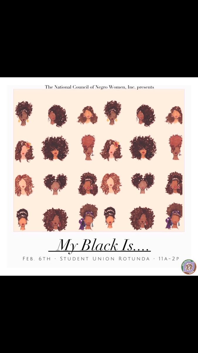 Paradoxonlegs's tweet photo. Happy #NCNWWeek! Join us in the rotunda at 11am- 2pm to celebrate our  Black beauty and help remove the stigmas that effect Black Women 💜🌸 https://t.co/pGNT9Lz9N4